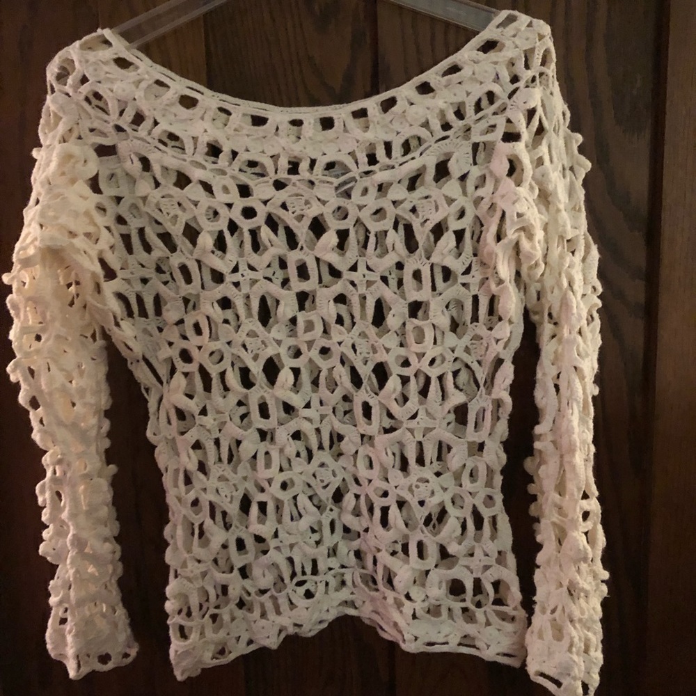 White Cotton/Ramie sweater